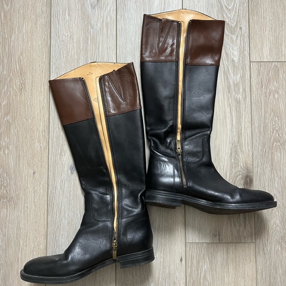 Enzo Real Leather Two Tone Riding Boots - Picture 3 of 3